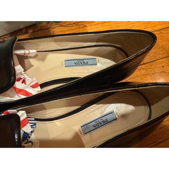 PRADA Women's LOGO tassel loafer shoes 41 us 10 (san100 - Picture 8 of 9